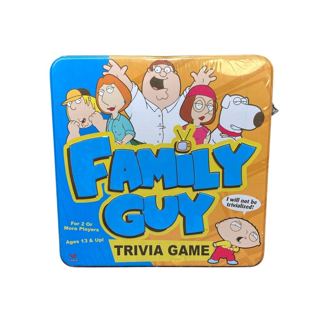 Family Guy Trivia Game 2005 Vintage Cardinal Collectible Tin Factory‎ Sealed